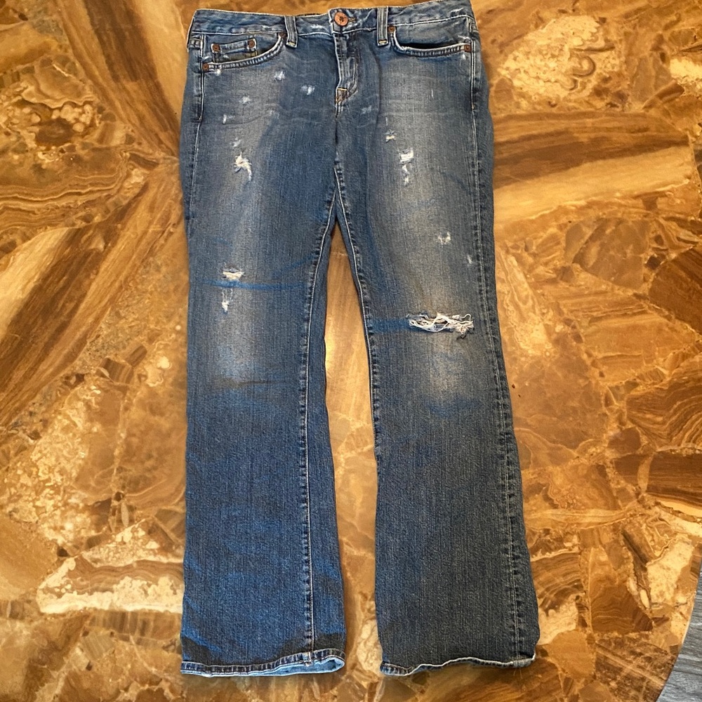 Lucky Brand Blue Distressed Flare Jeans